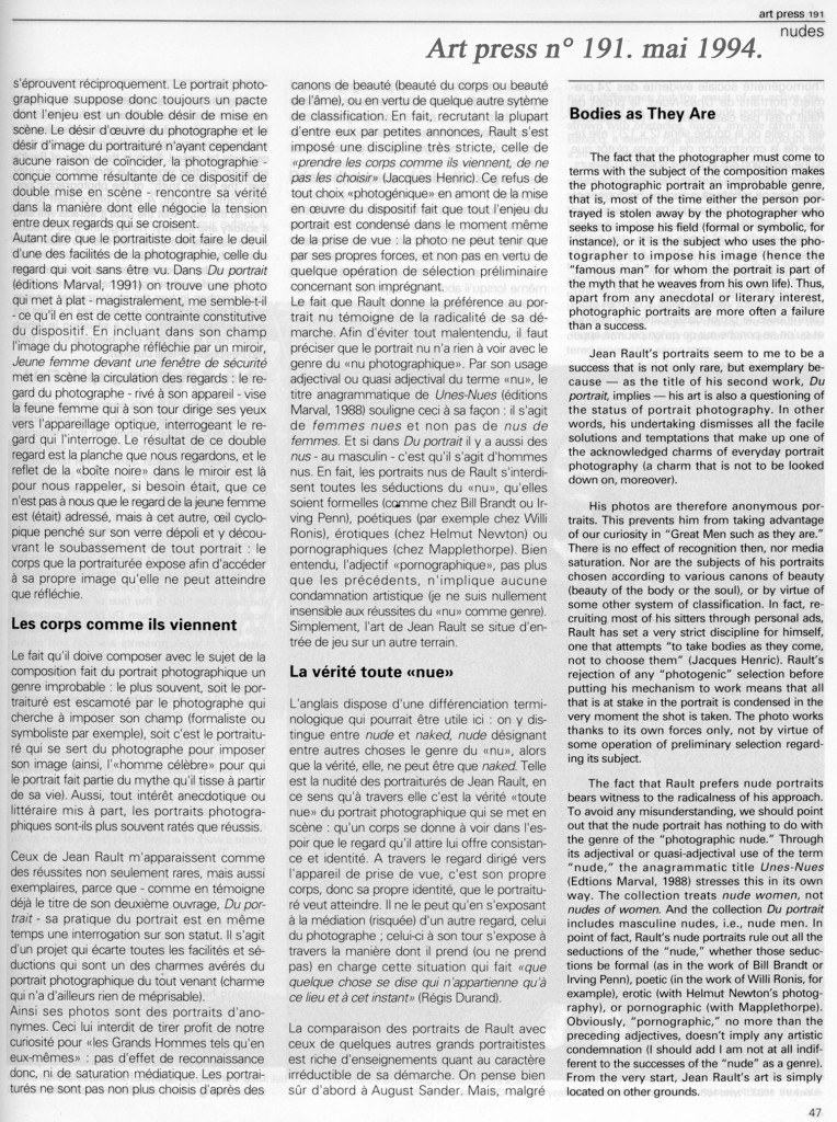 Jean Marie Schaeffer-Art Press mai 94 p. 2